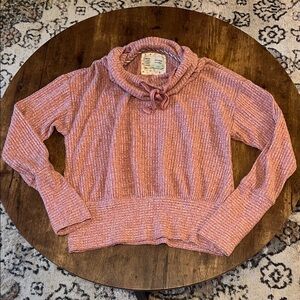 Anthropologie Pink Cowl Neck Sweater